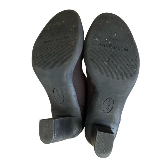 AK ANNE KLEIN SPORT Womens Size 7.5 M Kerry Brown Bootie Slip On High Heel Shoes - Picture 9 of 10